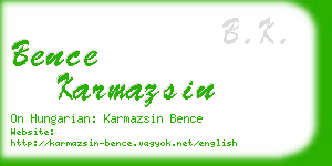 bence karmazsin business card